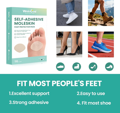 Welnove Moleskin Adhesive Pads for Feet