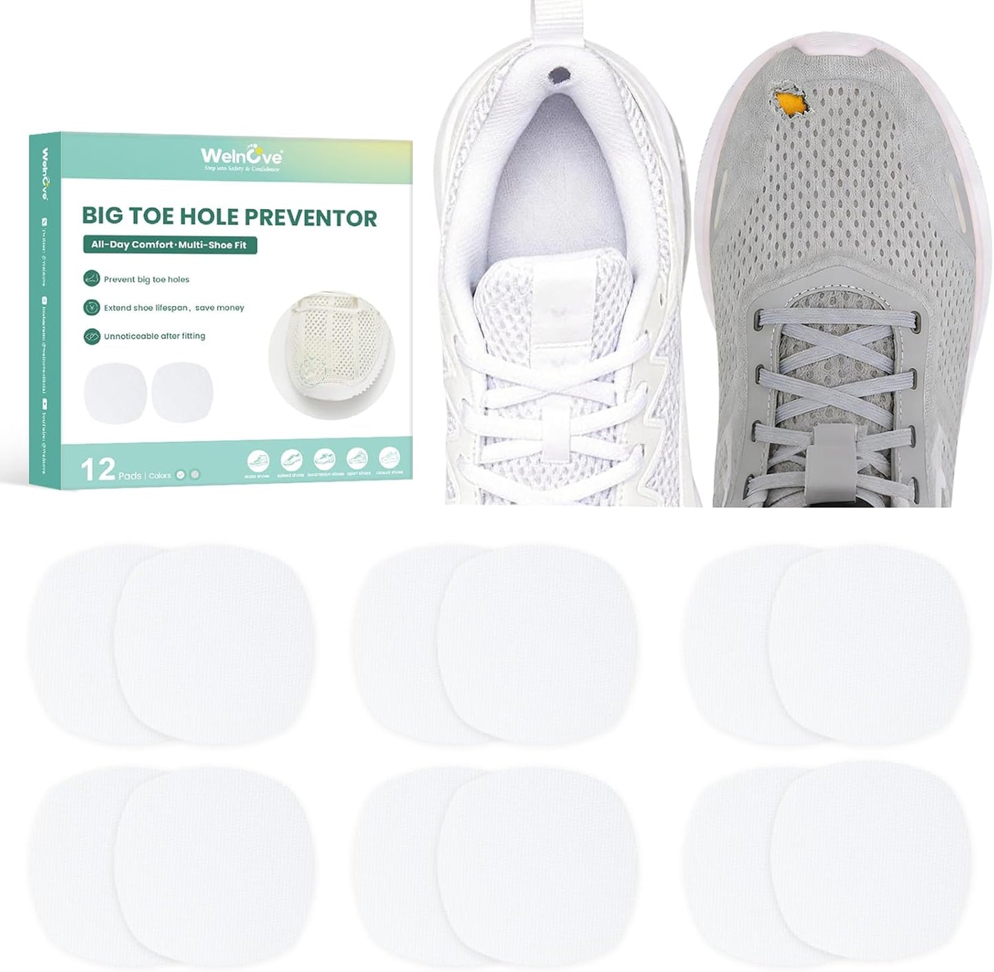 Welnove Shoes Big Toe Holes Preventor