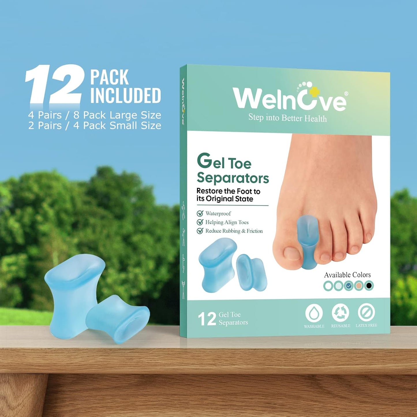 Welnove Gel Toe Separators 12 Pack